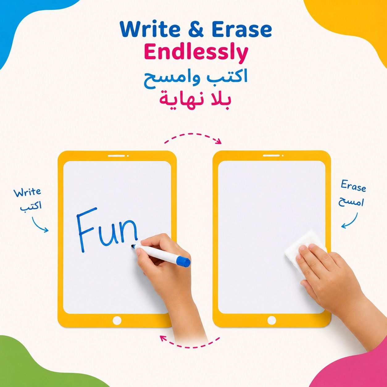 Educational Writing Boards - I Pad design – 4-Piece Reusable Magnetic Strategy Teaching Set - Fun Learning Store