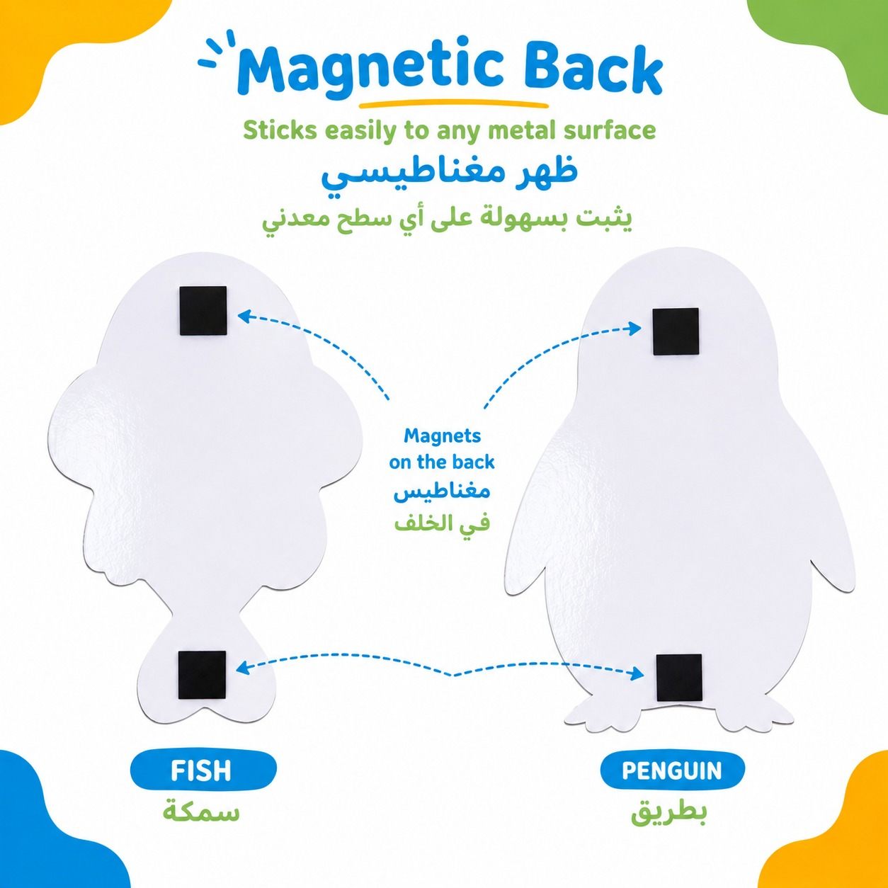 Educational Writing Boards Penguin & Fish Design – 5-Piece Reusable Magnetic Strategy Teaching Set - Fun Learning Store