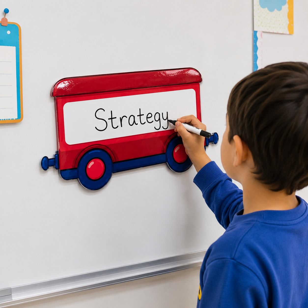 Educational Writing Boards Train Design – 5-Piece Reusable Magnetic Strategy Teaching Set - Fun Learning Store