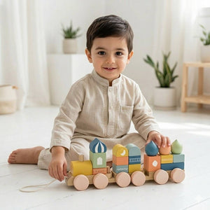 Eeman Express Islamic Montessori Wooden Train Set & Building Toy - Fun Learning Store