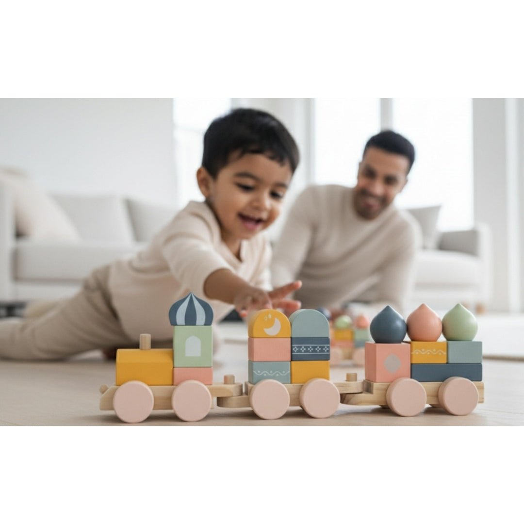 Eeman Express Islamic Montessori Wooden Train Set & Building Toy - Fun Learning Store