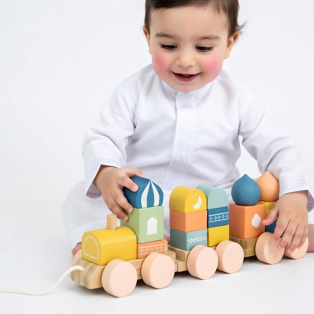 Eeman Express Islamic Montessori Wooden Train Set & Building Toy - Fun Learning Store