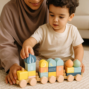 Eeman Express Islamic Montessori Wooden Train Set & Building Toy - Fun Learning Store