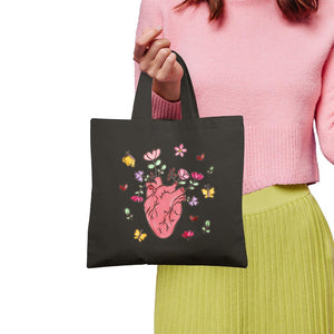Elegant Tote Bag with Heart & Butterflies Print | Beautiful Bag For Girls - Fun Learning Store