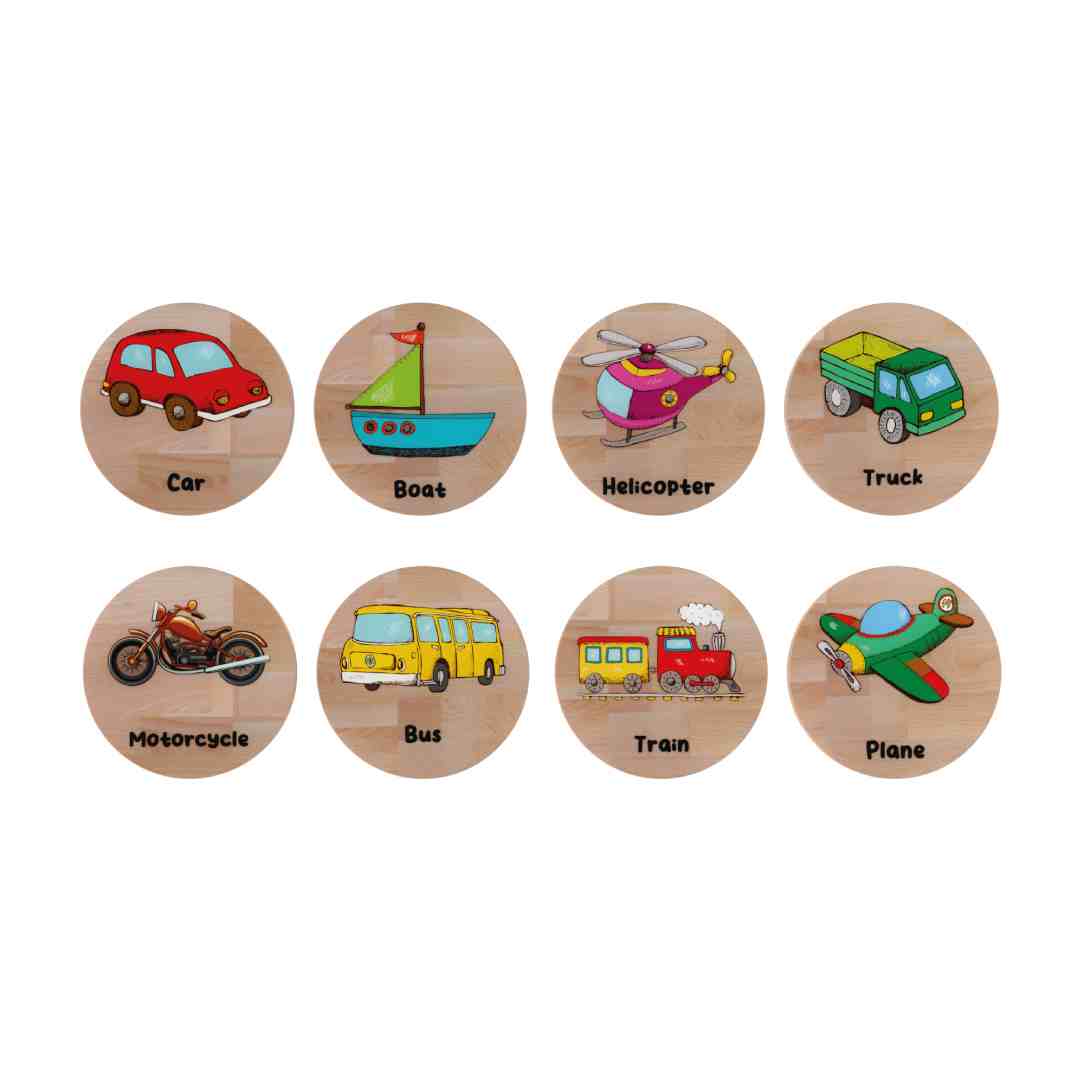 Engage Minds with Wo - Mory Wooden Matching Cards - Choose from 4 Exciting Themes! - Fun Learning Store