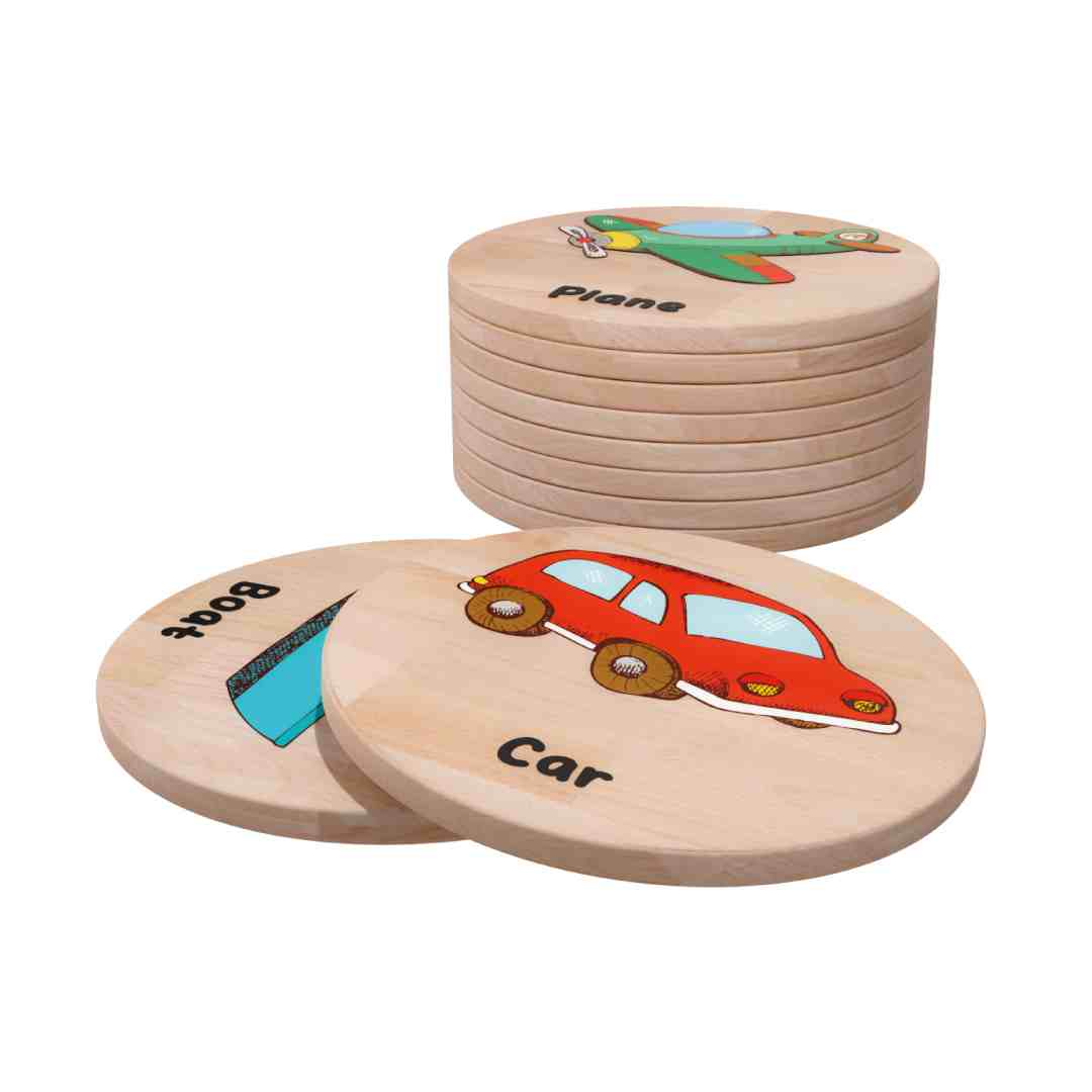 Engage Minds with Wo - Mory Wooden Matching Cards - Choose from 4 Exciting Themes! - Fun Learning Store