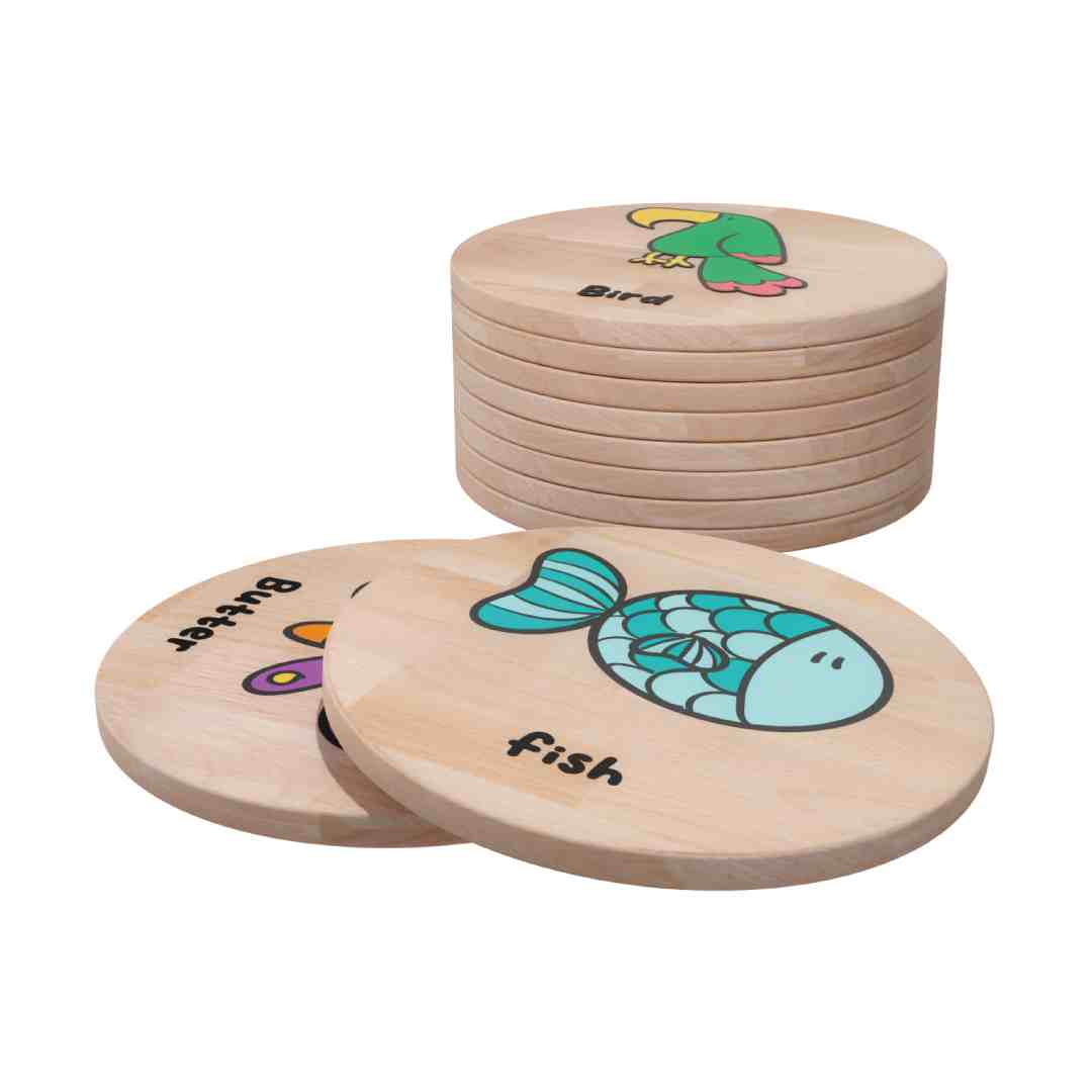 Engage Minds with Wo - Mory Wooden Matching Cards - Choose from 4 Exciting Themes! - Fun Learning Store