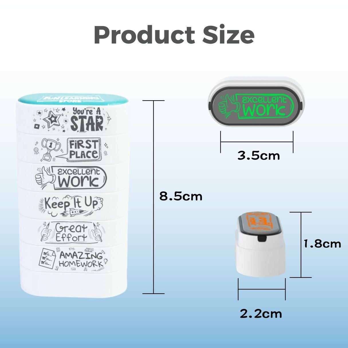 English Teacher's Motivation Stamps | Set of 6 pcs - Motivational Encouraging Teacher Stamp Set - Fun Learning Store