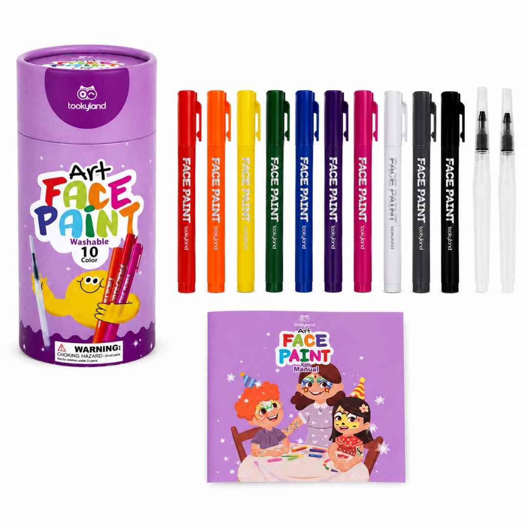 Face Paint - 10 Colors | Kids Creative Makeup Set 3+ - Fun Learning Store