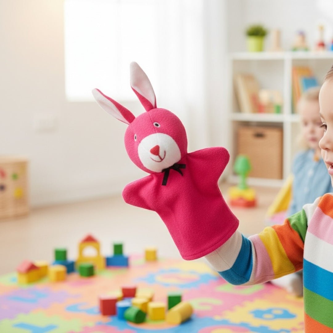 Farm Animal Hand Puppets – Colorful Fabric Set of 7 for Creative Play & Early Learning - Fun Learning Store