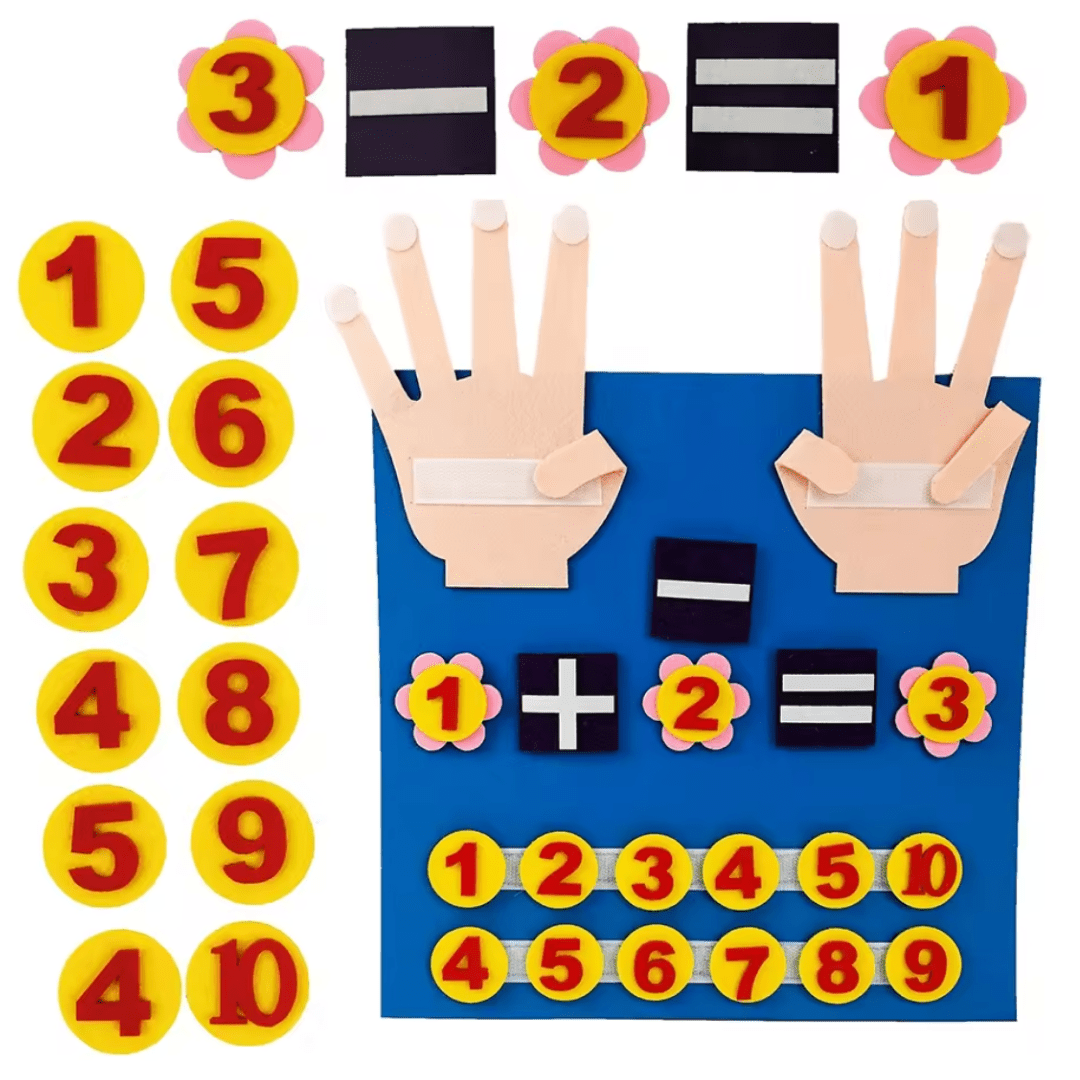 Felt Board Finger Numbers Counting Toy - Montessori Toy for Kids - Fun Learning Store