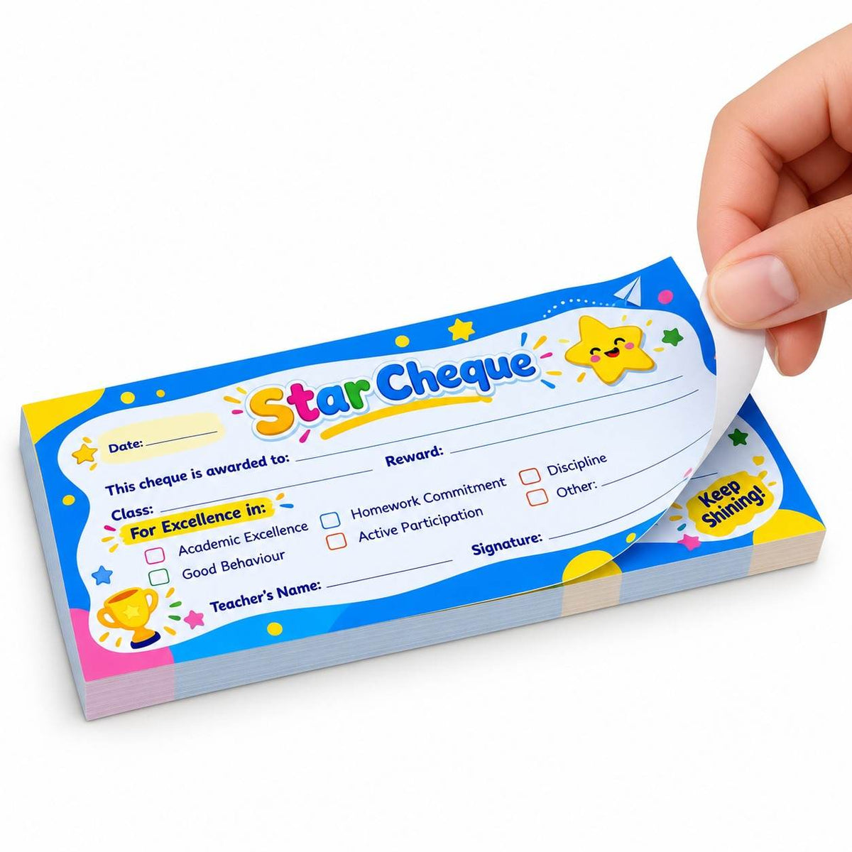 دفتر شيكات المكافآت النجوم | إنجليزي – كافئ الجهد واحتفل بالتقدم