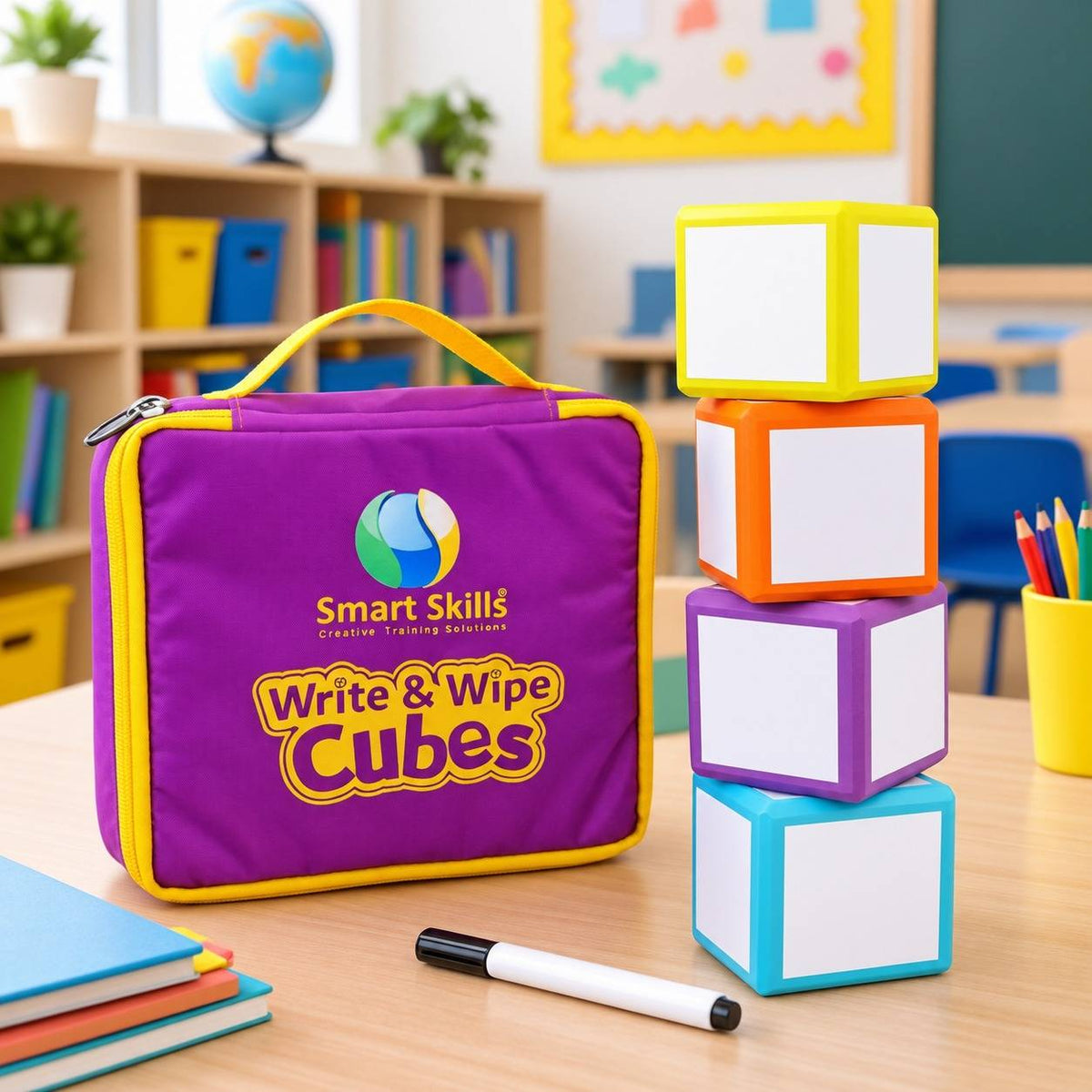 Write & Wipe Cubes – Interactive Educational Strategy Tool for Teachers & Classrooms