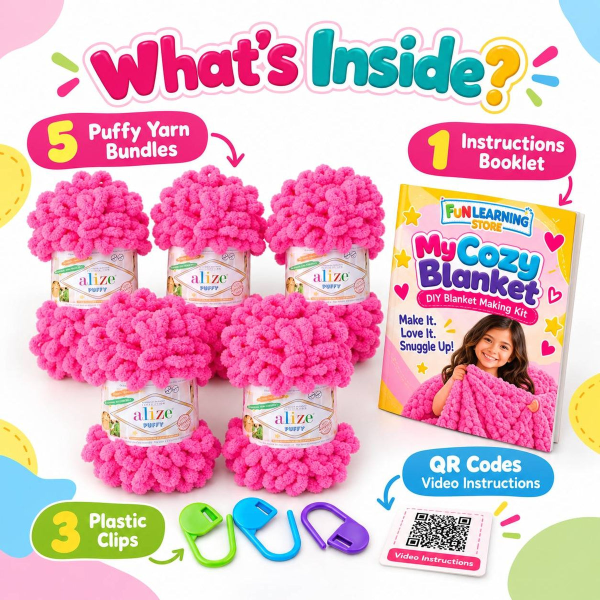 My Cozy Blanket – DIY Finger Knitting & Craft Kit for Kids