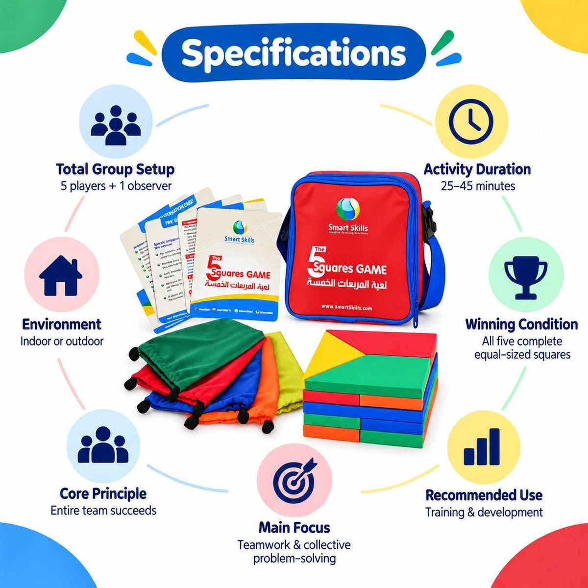 Five Squares – Collaborative Teamwork & Problem-Solving Challenge - Fun Learning Store