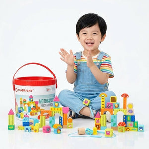 Forest Friends Wooden Blocks – 40 - Piece Set by Top Bright - Fun Learning Store