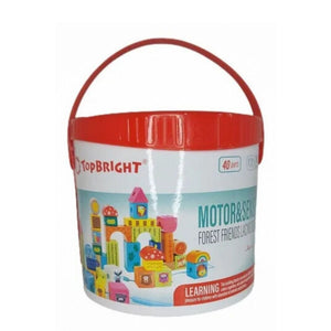 Forest Friends Wooden Blocks – 40 - Piece Set by Top Bright - Fun Learning Store