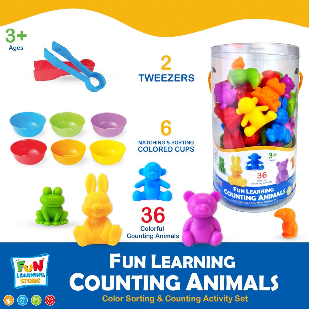 Fun Learning Counting Animals - Color Sorting and Counting Set - Fun Learning Store