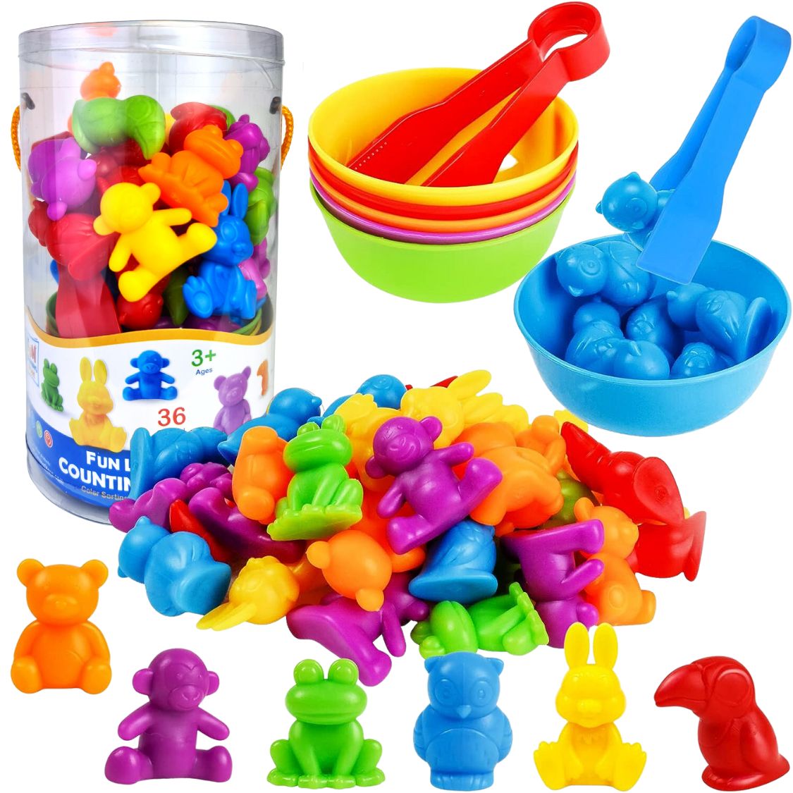 Fun Learning Counting Animals - Color Sorting and Counting Set - Fun Learning Store