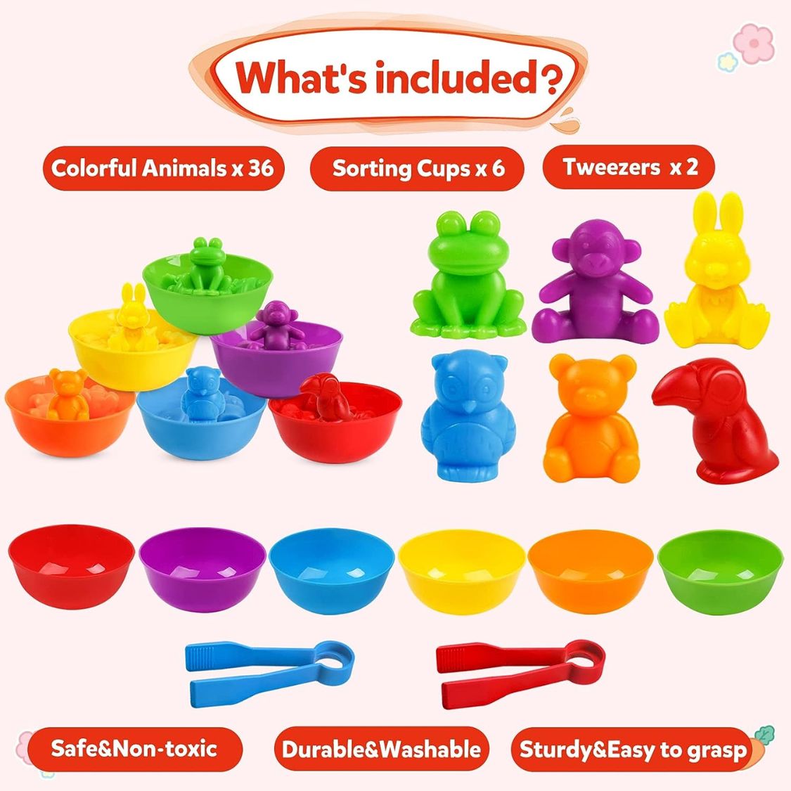 Fun Learning Counting Animals - Color Sorting and Counting Set - Fun Learning Store