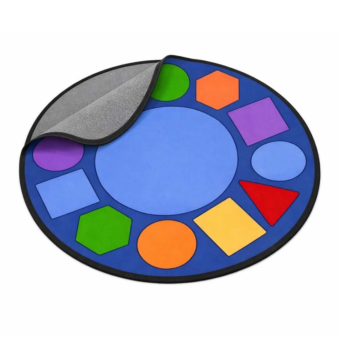 Geometric Round Carpet 200cm – A World of Shapes and Colors! - Fun Learning Store