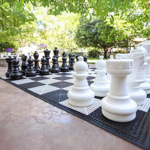 Giant Chess | Megachess Giant Oversized | Premium Chess Set | with Nylon Floor Mat 25" Size Outdoor / Indoor - Fun Learning Store