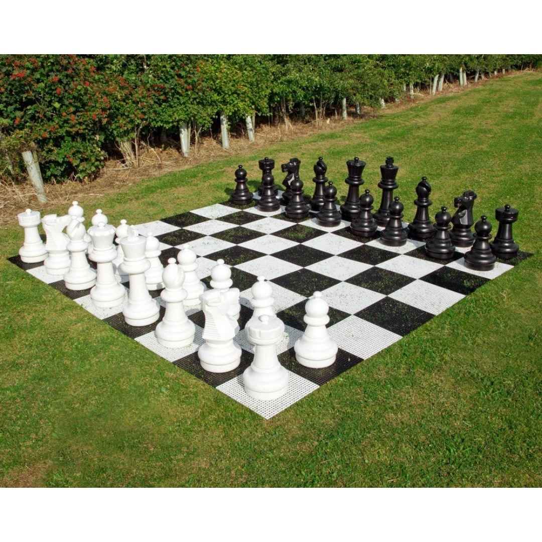 Giant Chess | Megachess Giant Oversized | Premium Chess Set | with Nylon Floor Mat 25" Size Outdoor / Indoor - Fun Learning Store