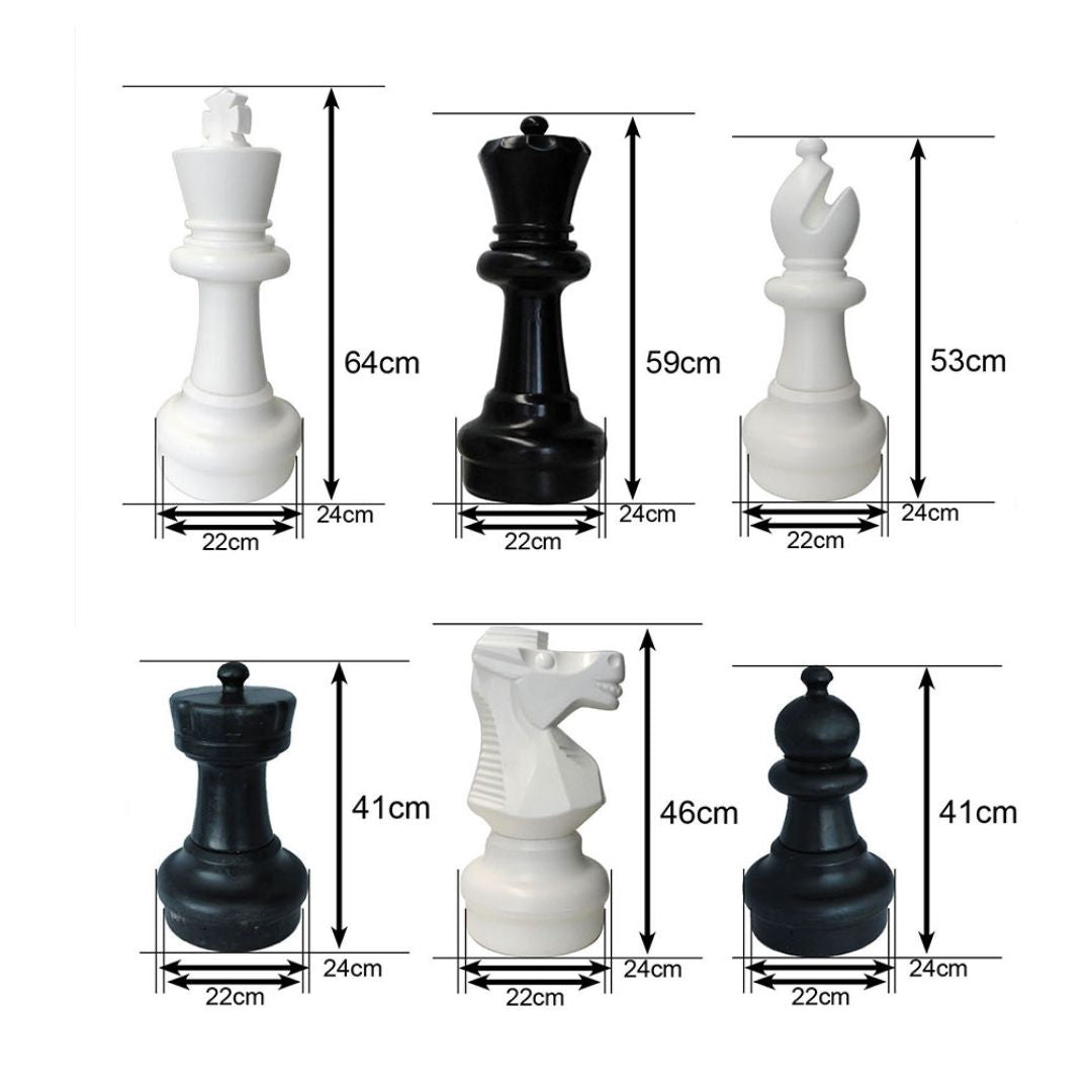 Giant Chess | Megachess Giant Oversized | Premium Chess Set | with Nylon Floor Mat 25" Size Outdoor / Indoor - Fun Learning Store
