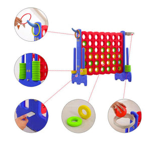 Giant Connect 4 Game Set 3 - in - 1 for Kids & Families – Connect 4, Basketball, & Ring Toss! - Fun Learning Store