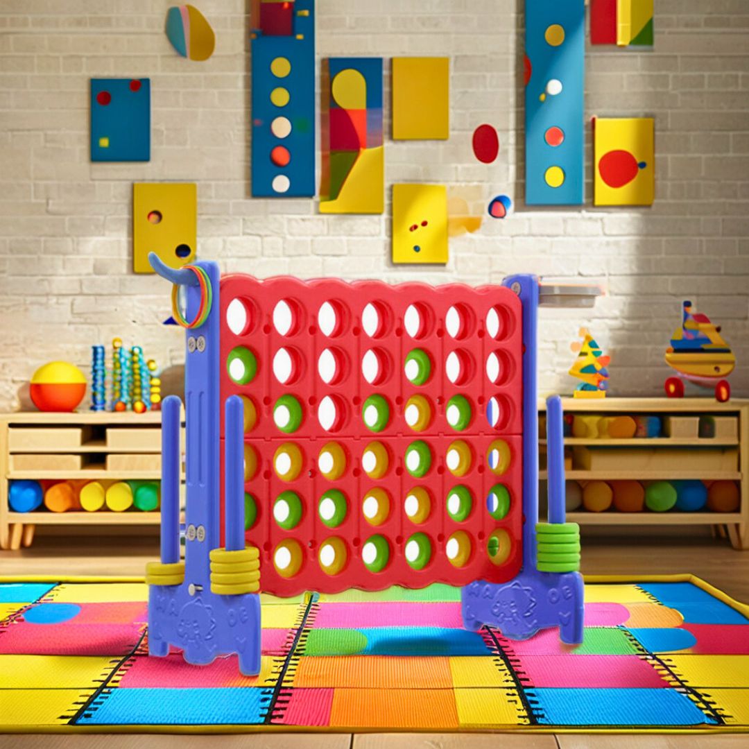Giant Connect 4 Game Set 3 - in - 1 for Kids & Families – Connect 4, Basketball, & Ring Toss! - Fun Learning Store