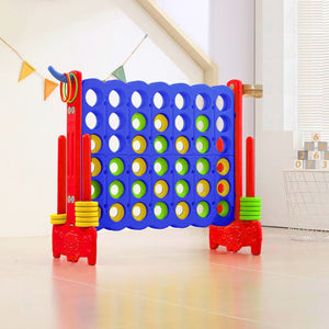 Giant Connect 4 Game Set 3 - in - 1 for Kids & Families – Connect 4, Basketball, & Ring Toss! - Fun Learning Store