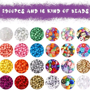 Glass Seed Beads 2900pcs | 4mm for DIY Jewelry Making for Earrings Polymer Clay | Pearl Letter Beads Star Flower Smiley Face Findings - Fun Learning Store