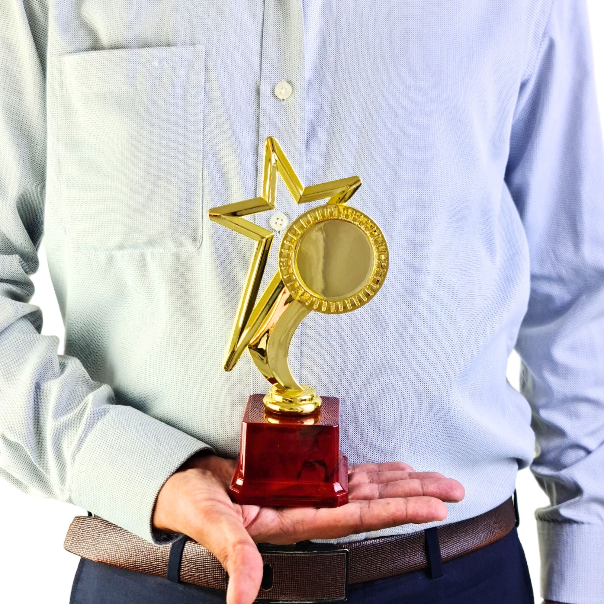 Golden Star Shaped Award Trophy with A Customized Place for A Photo for Kids - Fun Learning Store