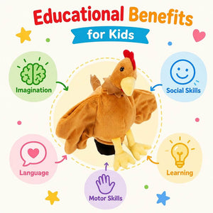 Hand Glove Puppet Chicken: Hatch a World of Farmyard Fun and Cheerful Chatter! - Fun Learning Store