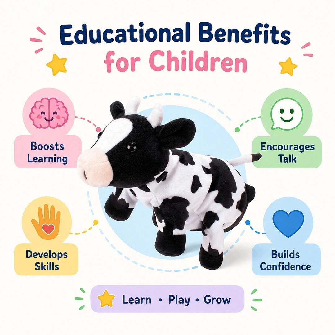 Hand Glove Puppet Cow: Moo - ve Into a World of Farmyard Fun and Gentle Friendship! - Fun Learning Store