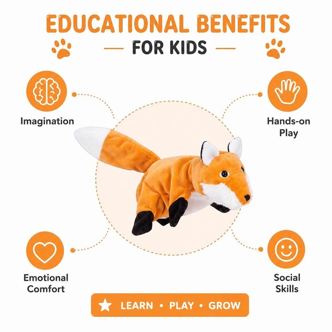 Hand Glove Puppet Fox: Outsmart Boredom with a Clever Companion for Clever Kids! - Fun Learning Store