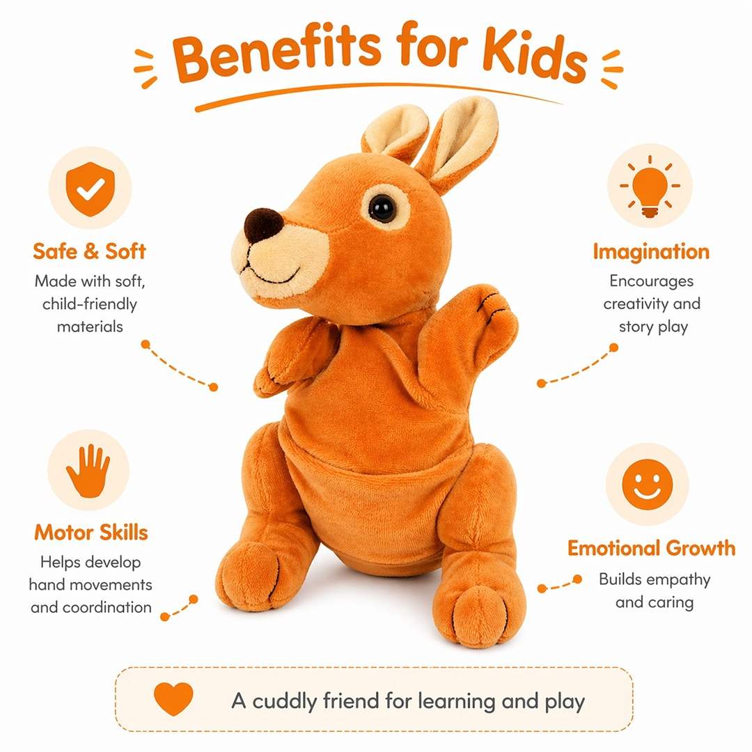 Hand Glove Puppet Kangaroo: Hop Into a World of Outback Adventures and Boundless Fun! - Fun Learning Store