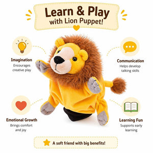 Hand Glove Puppet Lion: Roar into Majesty with the King of the Savanna! - Fun Learning Store