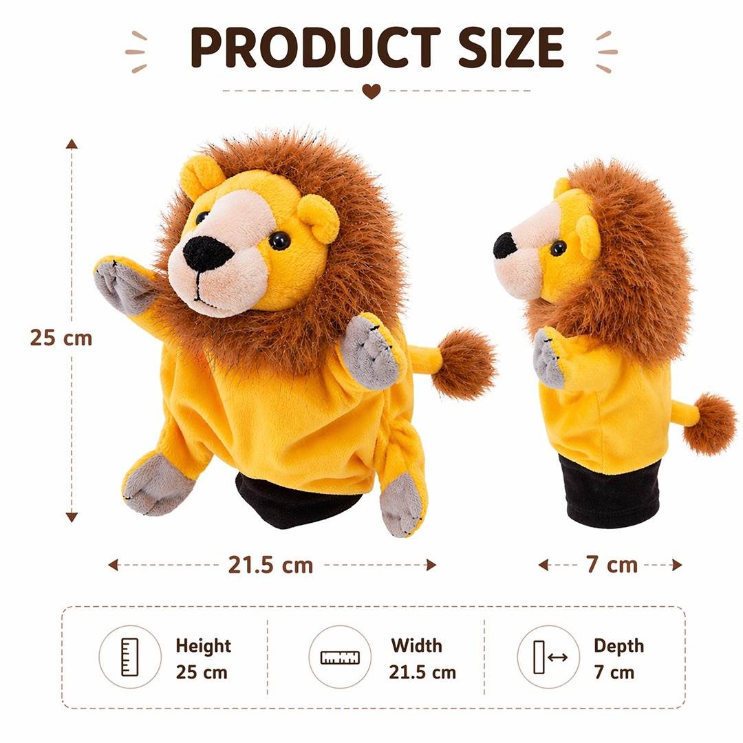 Hand Glove Puppet Lion: Roar into Majesty with the King of the Savanna! - Fun Learning Store