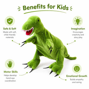 Hand Glove Puppet T - Rex: Roar Into a Prehistoric World of Dino - Sized Fun! - Fun Learning Store