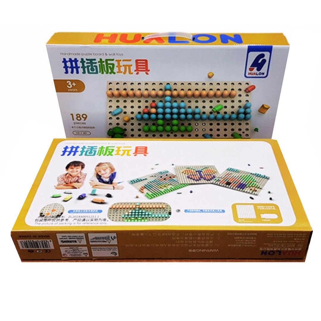 Handmade Puzzle Board & Wall Toys - Creative Wooden Puzzle with Plastic Blocks for Kids - Fun Learning Store