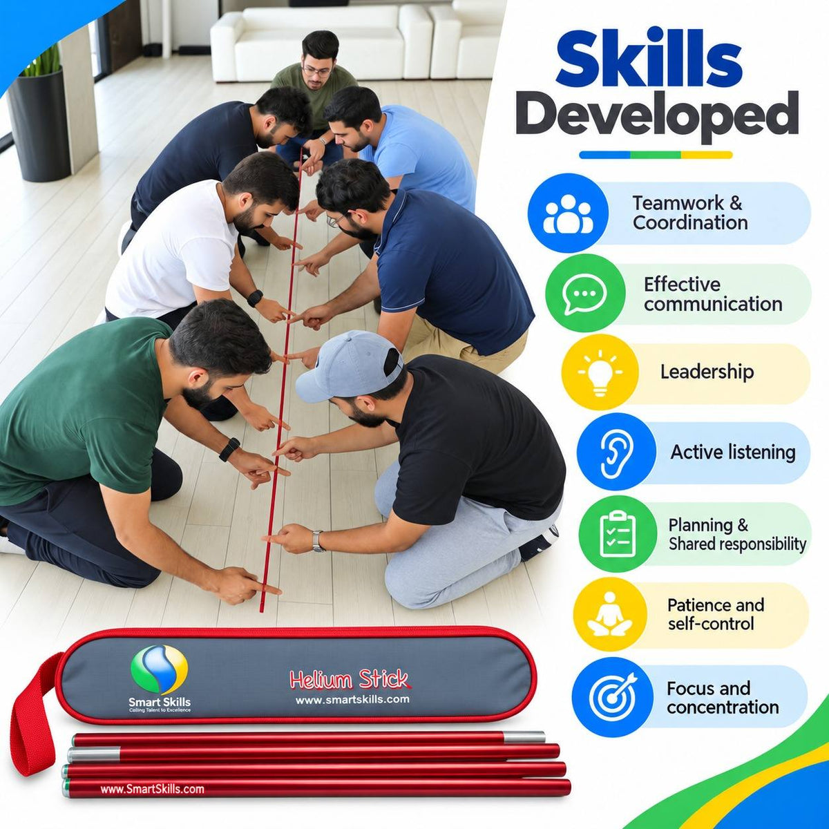 Helium Stick – Teamwork, Communication & Leadership Challenge - Fun Learning Store