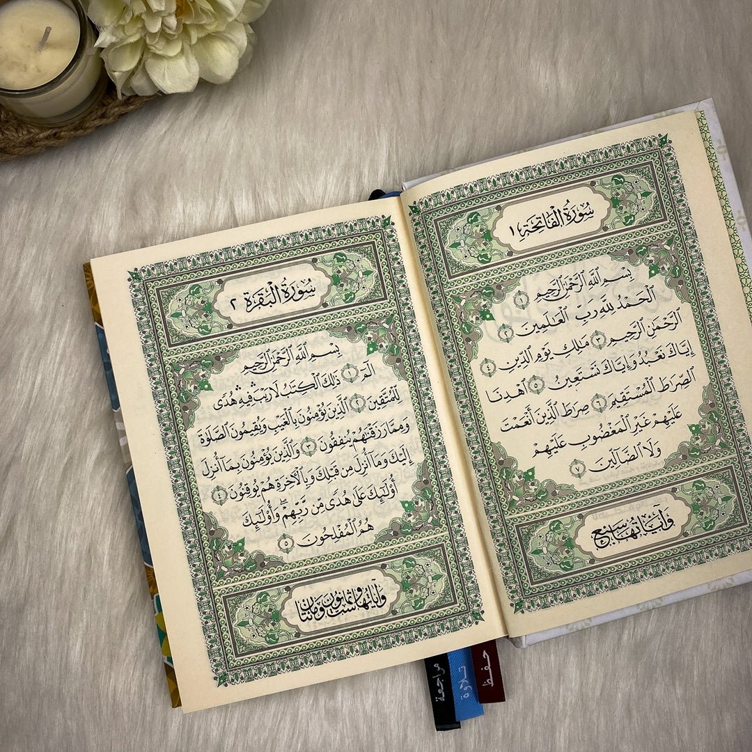 Holy Quran in Othmanic Script - Turquoise - 20 x 14 CM - Fun Learning Store