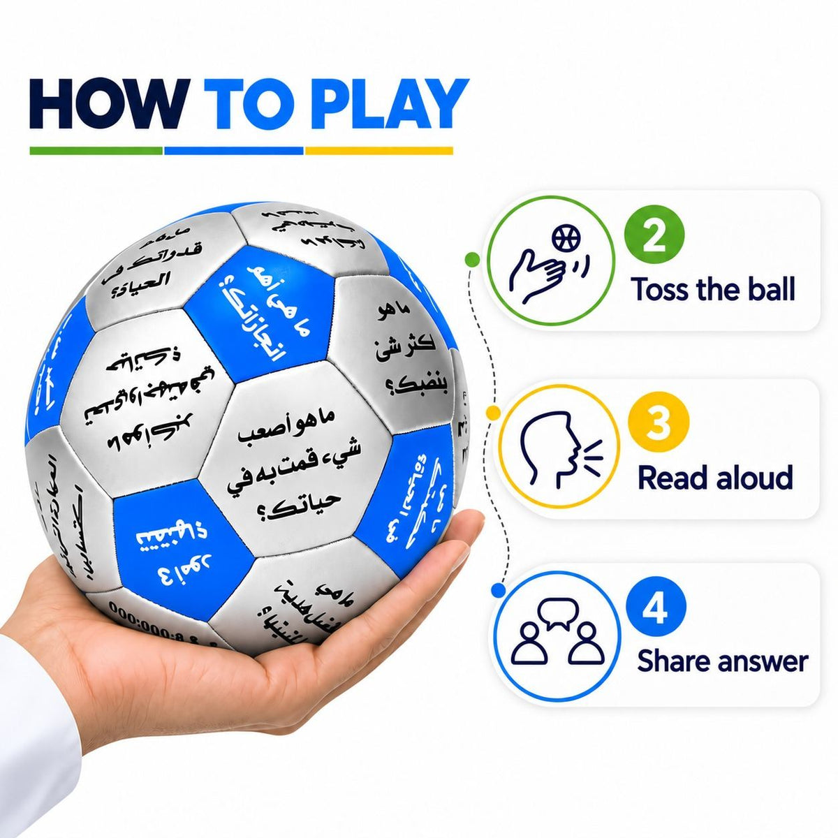 Ice Breaker Ball Arabic – 32 Questions for Team Building, Group Activities & Training - Fun Learning Store