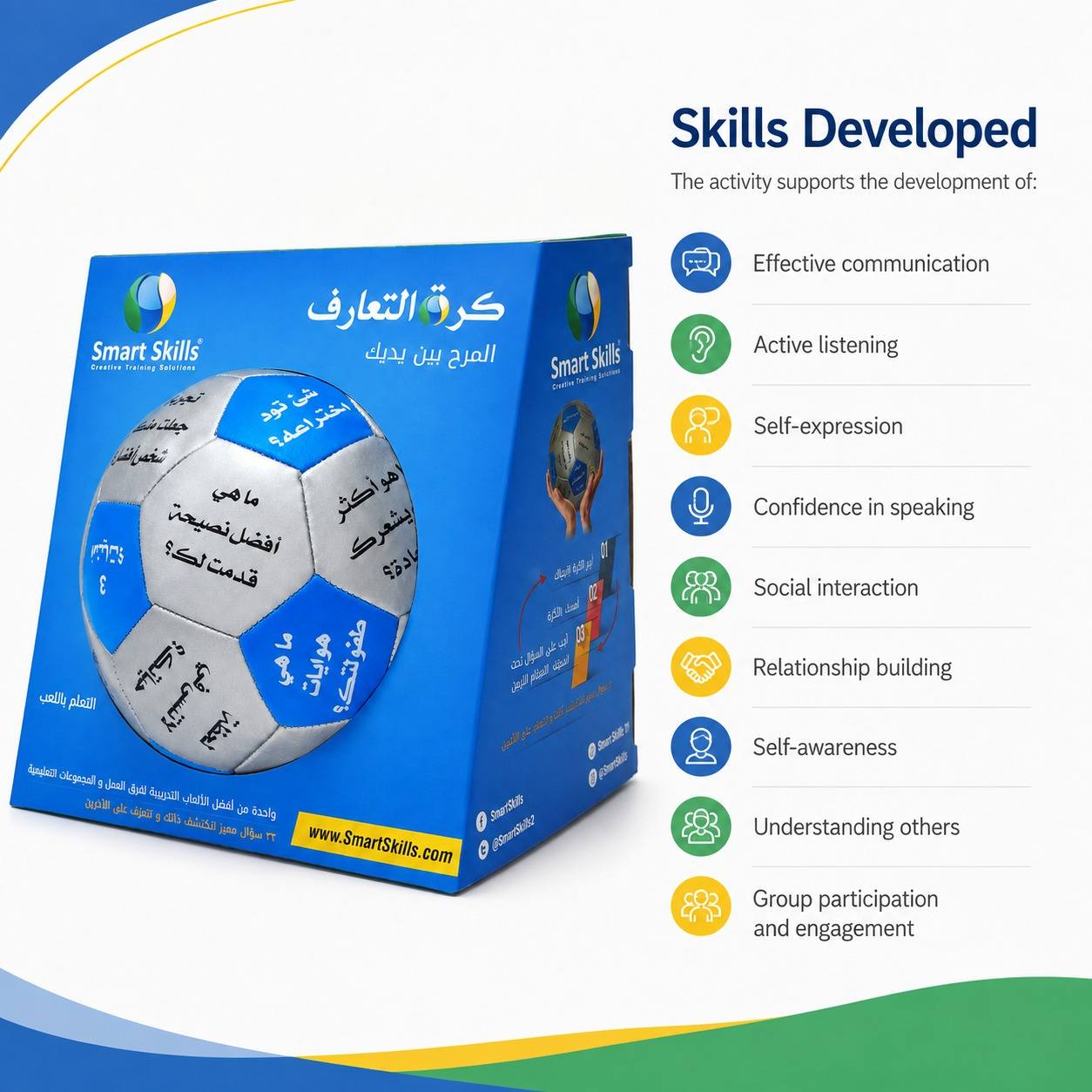 Ice Breaker Ball Arabic – 32 Questions for Team Building, Group Activities & Training - Fun Learning Store