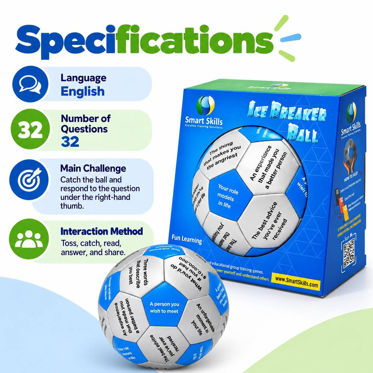 Ice Breaker Ball (English) – Interactive Icebreaking & Conversation Activity - Fun Learning Store