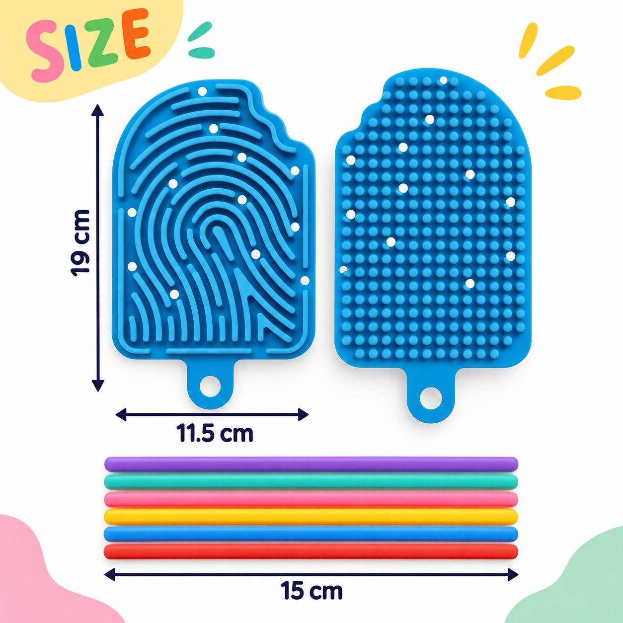Ice Cream Silicone Sensory Activity Boards – 6-Piece Educational Set with Double-Sided Textures - Fun Learning Store
