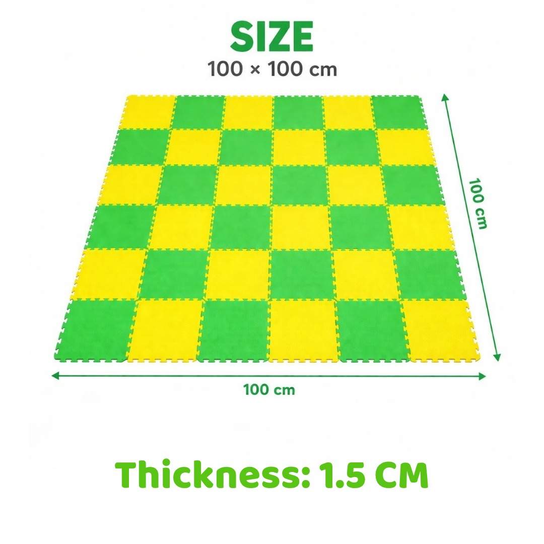 Interlocking Sports Flooring Mat Extra Small - 100×100×1.5 cm - Fun Learning Store