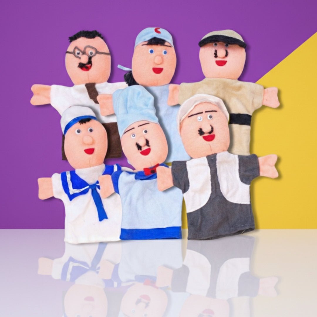 Jobs & Careers Hand Puppets – Colorful Fabric Set of 6 for Pretend Play & Learning - Fun Learning Store
