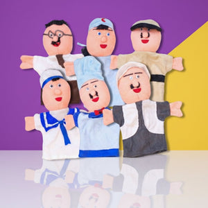 Jobs & Careers Hand Puppets – Colorful Fabric Set of 6 for Pretend Play & Learning - Fun Learning Store